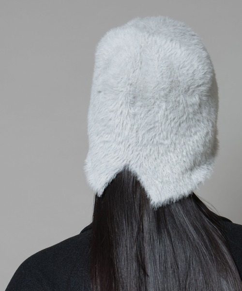 NANO universe(ナノユニバース)の「バックスリットシャギーニットワッチ(ニットキャップ/ビーニー・レディース・ライトグレー/ブラック・FREE)」の3枚目の写真