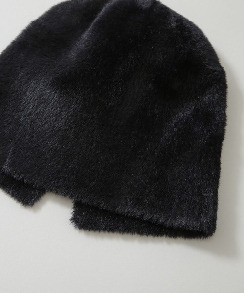 NANO universe(ナノユニバース)の「バックスリットシャギーニットワッチ(ニットキャップ/ビーニー・レディース・ライトグレー/ブラック・FREE)」の6枚目の写真