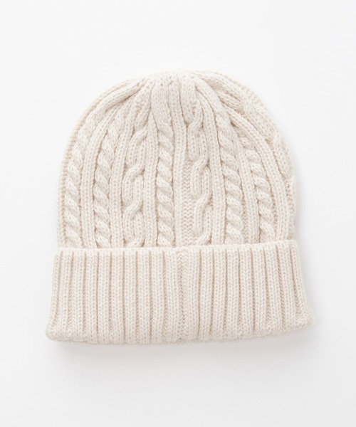 Honeys(ハニーズ)の「ケーブル編ニット帽(ニットキャップ/ビーニー・レディース・杢グレー/ブラウン系その他/ブラック/アイボリー・FREE)」の21枚目の写真