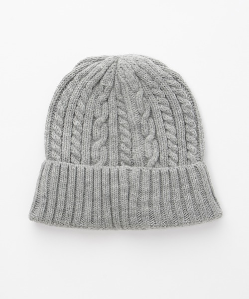 Honeys(ハニーズ)の「ケーブル編ニット帽(ニットキャップ/ビーニー・レディース・杢グレー/ブラウン系その他/ブラック/アイボリー・FREE)」の15枚目の写真