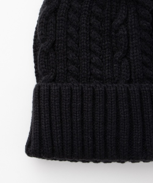 Honeys(ハニーズ)の「ケーブル編ニット帽(ニットキャップ/ビーニー・レディース・杢グレー/ブラウン系その他/ブラック/アイボリー・FREE)」の8枚目の写真