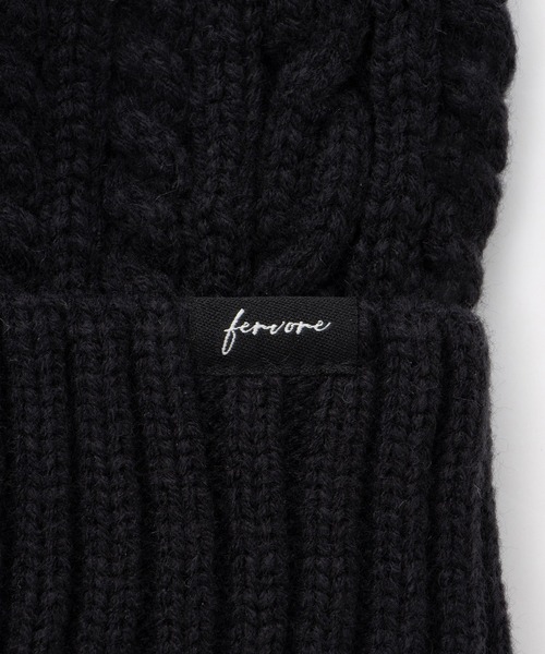 Honeys(ハニーズ)の「ケーブル編ニット帽(ニットキャップ/ビーニー・レディース・杢グレー/ブラウン系その他/ブラック/アイボリー・FREE)」の7枚目の写真