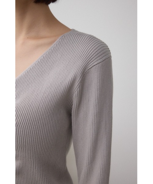 AZUL by moussy(アズールバイマウジー)の「フロントギャザーVネックニット(ニット/セーター・レディース・ブラウン/ブラック/ライトグレー・FREE)」の18枚目の写真