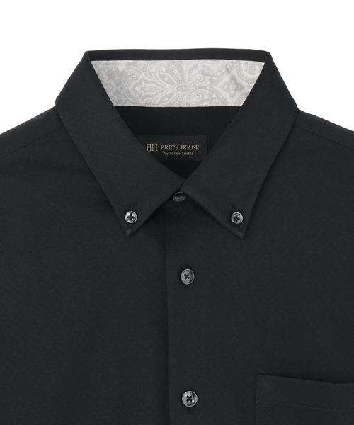 TOKYO SHIRTS(トウキョウシャツ)の「デザインカジュアル長袖シャツ ボタンダウン(ポロシャツ・メンズ・ブラック・S/M/LL)」の3枚目の写真