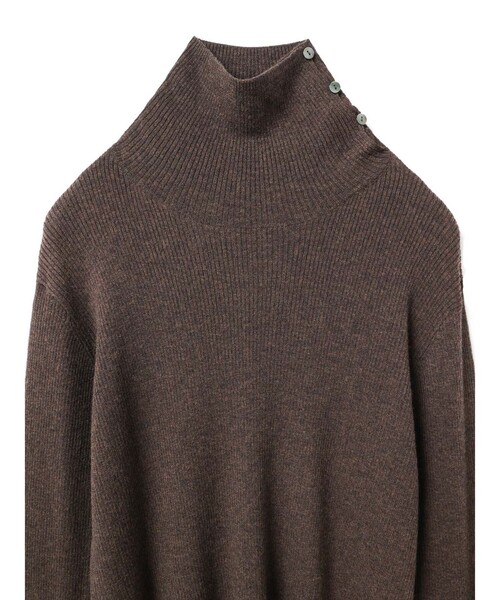 mizuiroind（ミズイロインド）の「mizuiro ind ボタン付きリブハイネックプルオーバー（ニット/セーター・レディース・ブラック/アイボリー/ネイビー/ブラウン/グレー・FREE）」の8枚目の写真