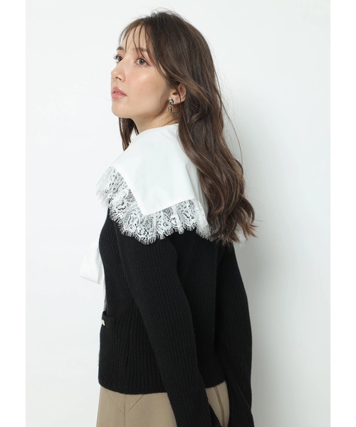 Apuweiser-riche（アプワイザーリッシェ）の「セーラーカラーカーデプルオーバー（ニット/セーター・レディース・オフホワイト/ボルドー/ブラック・2）」の8枚目の写真