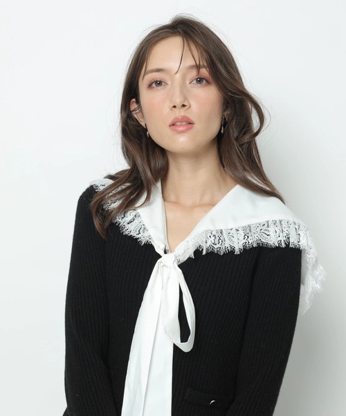 Apuweiser-riche（アプワイザーリッシェ）の「セーラーカラーカーデプルオーバー（ニット/セーター・レディース・オフホワイト/ボルドー/ブラック・2）」の7枚目の写真