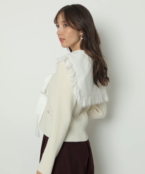 Apuweiser-riche（アプワイザーリッシェ）の「セーラーカラーカーデプルオーバー（ニット/セーター・レディース・オフホワイト/ボルドー/ブラック・2）」の22枚目の写真