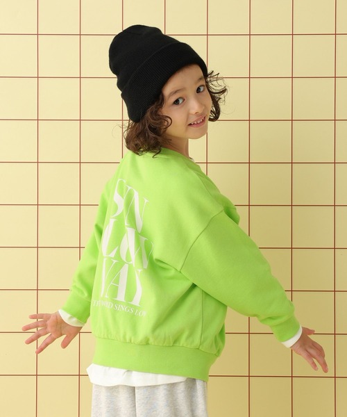 LEPSIM(レプシィム)の「【KIDS】裏毛プリントスウェットプルオーバー 598345(スウェット・キッズ・グレー/ライトグリーン/アイボリー・130/140/120)」の1枚目の写真