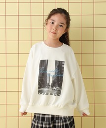 【KIDS】裏毛プリントスウェットプルオーバー　598345
