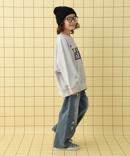 LEPSIM(レプシィム)の「【KIDS】裏毛プリントスウェットプルオーバー 598345(スウェット・キッズ・グレー/ライトグリーン/アイボリー・130/140/120)」の13枚目の写真