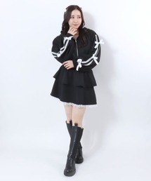 Salong hameu（サロン ハミュー）の「うさみみ 袖リボンジップパーカー＆フリルミニスカート セットアップ/サブカルファッション 量産系女子 病み系 天使界隈 地雷（セットアップ）」