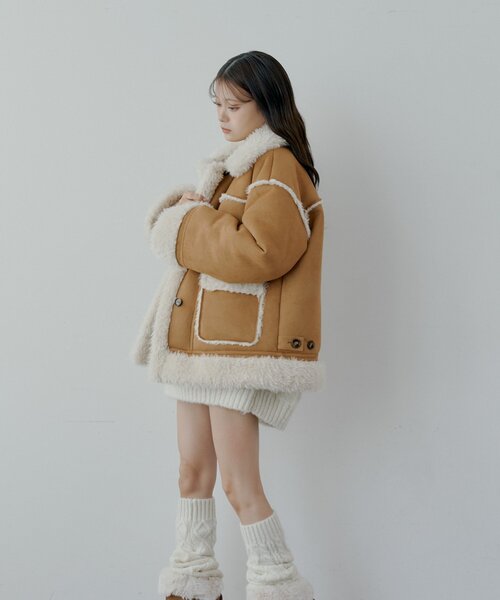 Chico（チコ）の「2wayスタンドムートンルーズジャケット（その他アウター・レディース・アイボリー/キャメル/ホワイト系その他3/ブラウン系その他3/ダークブラウン・FREE）」の9枚目の写真