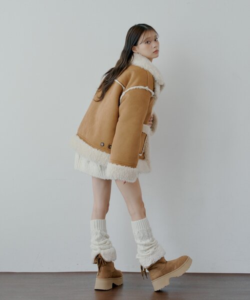 Chico（チコ）の「2wayスタンドムートンルーズジャケット（その他アウター・レディース・アイボリー/キャメル/ホワイト系その他3/ブラウン系その他3/ダークブラウン・FREE）」の10枚目の写真