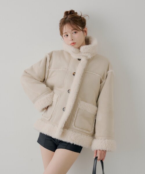 Chico（チコ）の「2wayスタンドムートンルーズジャケット（その他アウター・レディース・アイボリー/キャメル/ホワイト系その他3/ブラウン系その他3/ダークブラウン・FREE）」の19枚目の写真