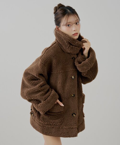 Chico（チコ）の「2wayスタンドムートンルーズジャケット（その他アウター・レディース・アイボリー/キャメル/ホワイト系その他3/ブラウン系その他3/ダークブラウン・FREE）」の20枚目の写真