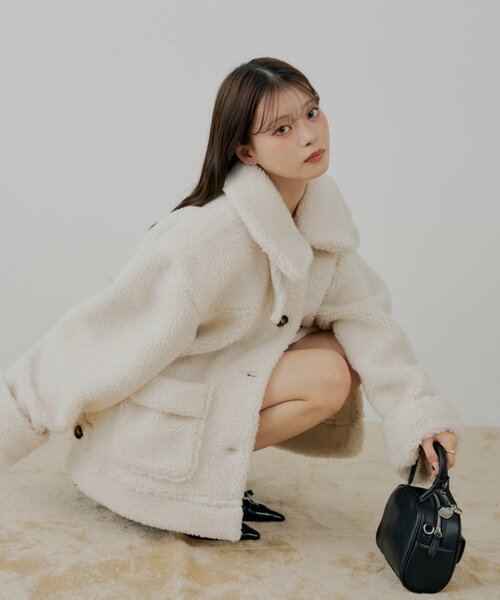 Chico（チコ）の「2wayスタンドムートンルーズジャケット（その他アウター・レディース・アイボリー/キャメル/ホワイト系その他3/ブラウン系その他3/ダークブラウン・FREE）」の21枚目の写真