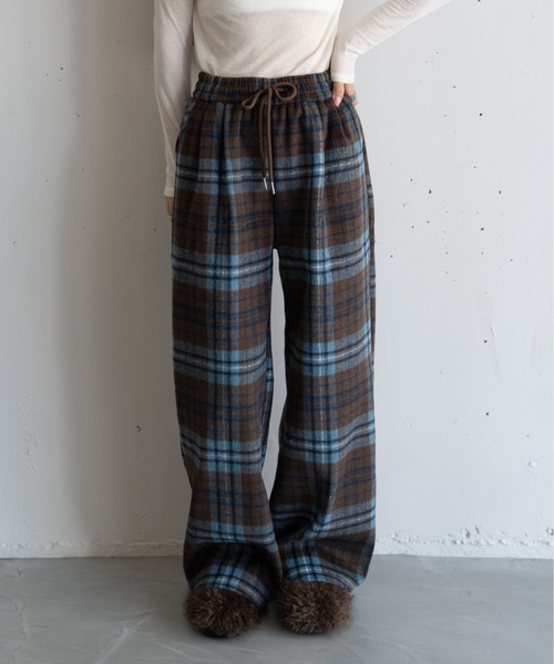 hwyl（ヒュイル）の「起毛チェック柄タックワイドパンツ（その他パンツ・レディース・ホワイト系その他/ブルー系その他・FREE）」の14枚目の写真