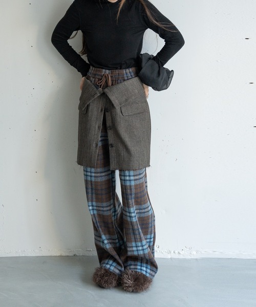 hwyl（ヒュイル）の「起毛チェック柄タックワイドパンツ（その他パンツ・レディース・ホワイト系その他/ブルー系その他・FREE）」の21枚目の写真