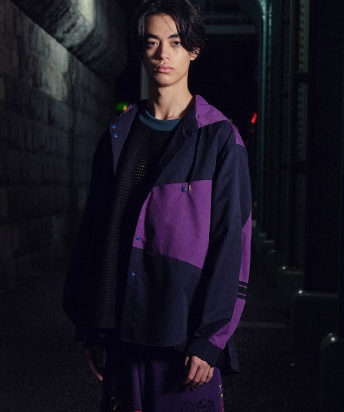 masterkey（マスターキー）の「ms6306-COMFORT-SH フード付きシャツ(MK26S-S-02)（シャツ/ブラウス・メンズ・ブラック/ホワイト/パープル・2/1）」の3枚目の写真