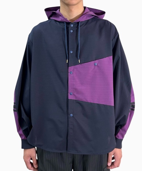 masterkey（マスターキー）の「ms6306-COMFORT-SH フード付きシャツ(MK26S-S-02)（シャツ/ブラウス・メンズ・ブラック/ホワイト/パープル・2/1）」の7枚目の写真