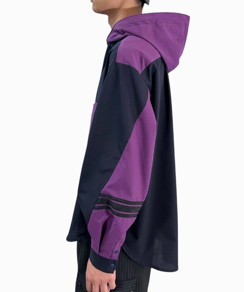 masterkey（マスターキー）の「ms6306-COMFORT-SH フード付きシャツ(MK26S-S-02)（シャツ/ブラウス・メンズ・ブラック/ホワイト/パープル・2/1）」の8枚目の写真