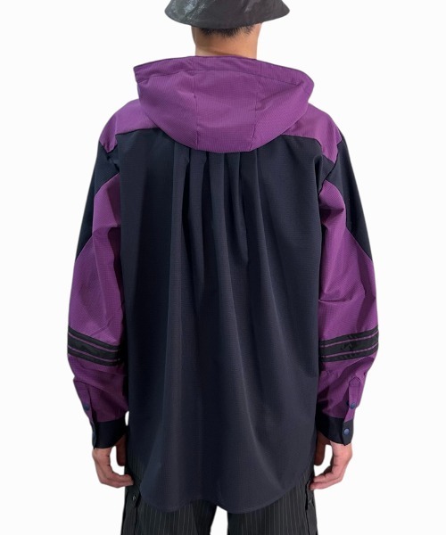 masterkey（マスターキー）の「ms6306-COMFORT-SH フード付きシャツ(MK26S-S-02)（シャツ/ブラウス・メンズ・ブラック/ホワイト/パープル・2/1）」の9枚目の写真