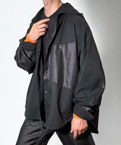 masterkey（マスターキー）の「ms6306-COMFORT-SH フード付きシャツ(MK26S-S-02)（シャツ/ブラウス・メンズ・ブラック/ホワイト/パープル・2/1）」の10枚目の写真