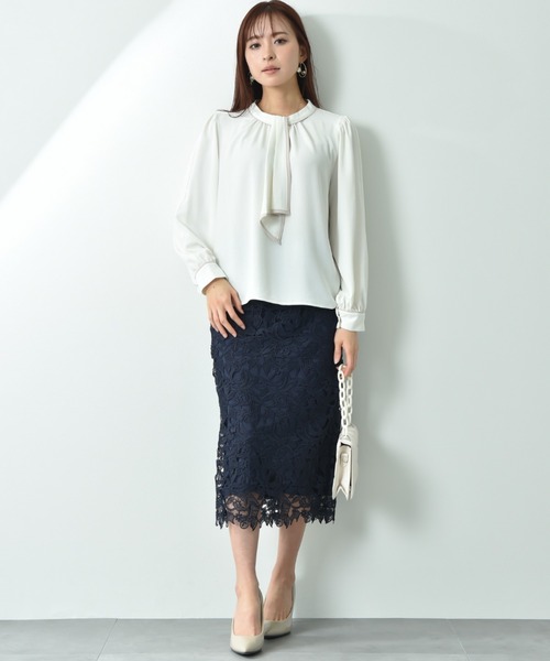 INTERPLANET（インタープラネット）の「【UV・接触冷感】ポーラチーフタイ袖２ＷＡＹブラウス（シャツ/ブラウス・レディース・ベージュ/オフホワイト/ブラック・FREE）」の7枚目の写真