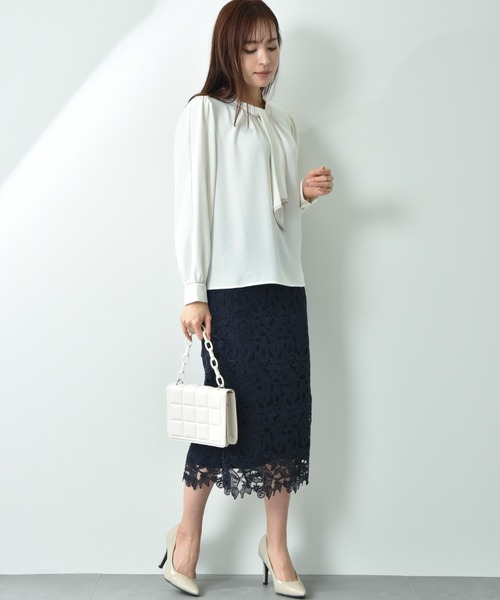 INTERPLANET（インタープラネット）の「【UV・接触冷感】ポーラチーフタイ袖２ＷＡＹブラウス（シャツ/ブラウス・レディース・ベージュ/オフホワイト/ブラック・FREE）」の8枚目の写真