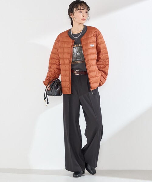 SHIPS Colors（シップス カラーズ）の「【SHIPS Colors別注】FIRST DOWN:〈撥水・洗濯機可能〉 ライト ダウン（ダウンジャケット/コート・レディース・ブラック/ベージュ/オレンジ・ONE SIZE）」の15枚目の写真