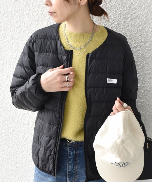 SHIPS Colors（シップス カラーズ）の「【SHIPS Colors別注】FIRST DOWN:〈撥水・洗濯機可能〉 ライト ダウン（ダウンジャケット/コート・レディース・ブラック/ベージュ/オレンジ・ONE SIZE）」の13枚目の写真