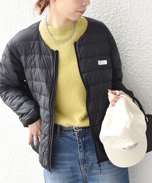 SHIPS Colors（シップス カラーズ）の「【SHIPS Colors別注】FIRST DOWN:〈撥水・洗濯機可能〉 ライト ダウン（ダウンジャケット/コート・レディース・ブラック/ベージュ/オレンジ・ONE SIZE）」の12枚目の写真