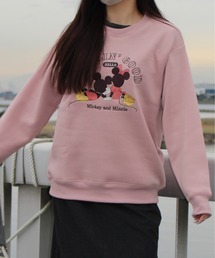 【DISNEY/ディズニー】ミッキーマウス裏起毛総刺繍クルーネックトレーナー