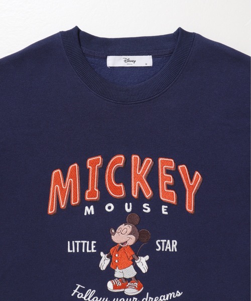 Disney(ディズニー)の「【DISNEY/ディズニー】ミッキーマウス裏起毛総刺繍クルーネックトレーナー(スウェット・レディース・ベージュ/ネイビー/ブラック/ライトピンク・MEDIUM/LARGE)」の13枚目の写真