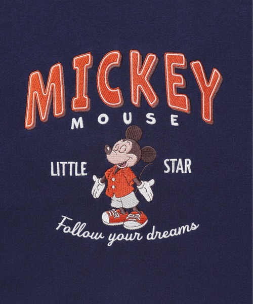 Disney(ディズニー)の「【DISNEY/ディズニー】ミッキーマウス裏起毛総刺繍クルーネックトレーナー(スウェット・レディース・ベージュ/ネイビー/ブラック/ライトピンク・MEDIUM/LARGE)」の15枚目の写真