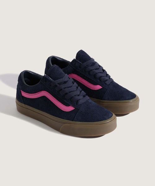 VANS(バンズ)の「オールドスクール ヘアリースエード / Old Skool HAIRY SUEDE NAVY/PIN VN000E9T3E01(スニーカー・メンズ・ネイビー・4/4.5/5/7/6.5/6/5.5)」の2枚目の写真