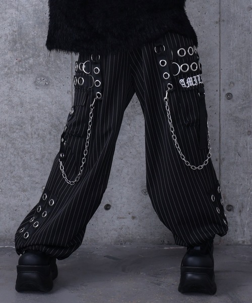 ストライプサスペンダージョガーパンツ(カーゴパンツ)|Amilige ストライプサスペンダージョガーパンツ(カーゴパンツ)|Amilige