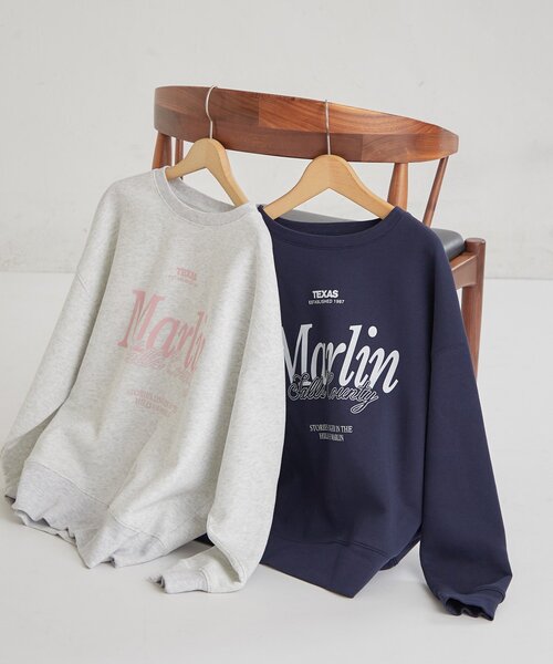 mystic（ミスティック）の「裏起毛ロゴスウェット（パーカー・レディース・ライトグレー/ネイビー・FREE）」の8枚目の写真