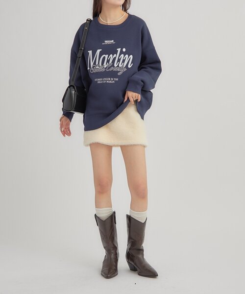 mystic（ミスティック）の「裏起毛ロゴスウェット（パーカー・レディース・ライトグレー/ネイビー・FREE）」の17枚目の写真