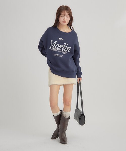 mystic（ミスティック）の「裏起毛ロゴスウェット（パーカー・レディース・ライトグレー/ネイビー・FREE）」の18枚目の写真