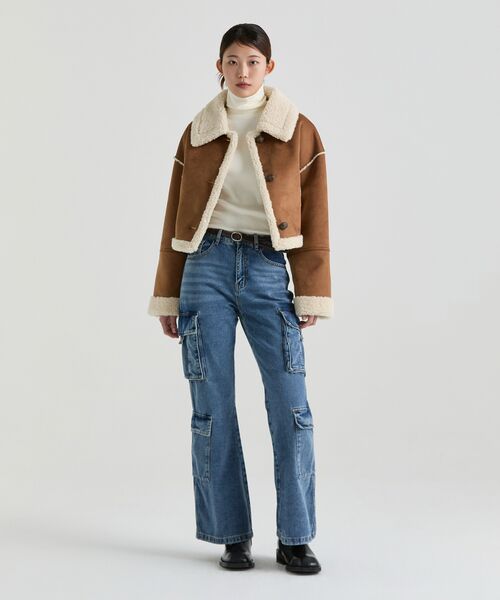 MUSINSA STANDARD WOMAN（ムシンサスタンダードウーマン）の「[ヒートタンダード] ウィメンズ薄起毛スリムタートルネック長袖Tシャツ [クリーム]（Tシャツ/カットソー・レディース・その他・SMALL/MEDIUM/LARGE/X-SMALL）」の7枚目の写真