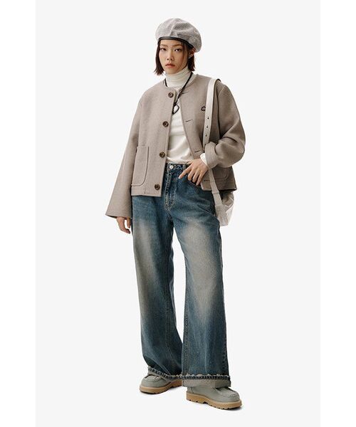 MUSINSA STANDARD WOMAN（ムシンサスタンダードウーマン）の「[ヒートタンダード] ウィメンズ薄起毛スリムタートルネック長袖Tシャツ [クリーム]（Tシャツ/カットソー・レディース・その他・SMALL/MEDIUM/LARGE/X-SMALL）」の20枚目の写真