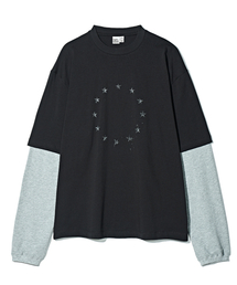 PARTIMENTO（パルティメント）の「サークルスターレイヤードロングスリーブチャコール（Tシャツ/カットソー）」