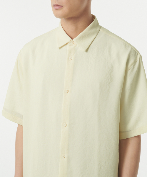 MUSINSA STANDARD（ムシンサスタンダード）の「リラックスドリネンライク半袖シャツ[レモン]（シャツ/ブラウス・メンズ・その他・LARGE/X-LARGE/XX-LARGE/SMALL/MEDIUM）」の4枚目の写真