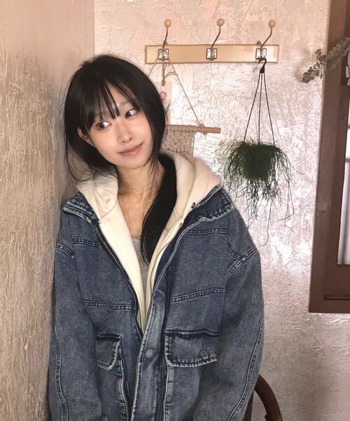 Verdnt（バーダント）の「配色切替ラインデニムジップアップジャケット[インディゴ]（デニムジャケット・レディース・その他・SMALL/MEDIUM/LARGE）」の2枚目の写真