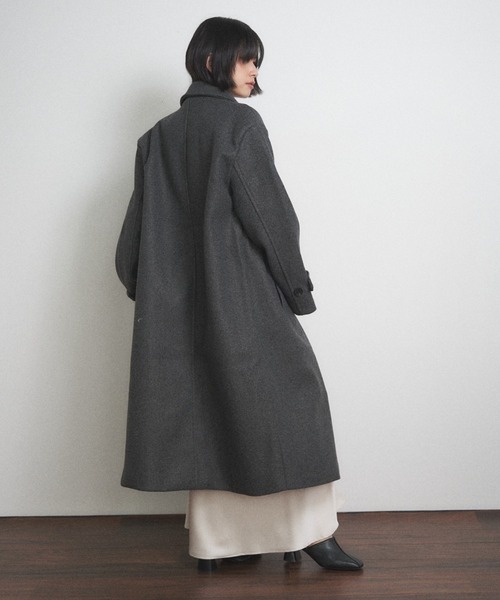 Shelly island（シェリーアイランド）の「ダブルロングコート（チェスターコート・レディース・ベージュ/グレー・FREE）」の8枚目の写真