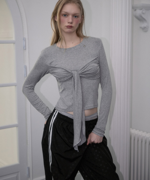 ROSEFRANTZ（ロゼフランツ）の「Tie Ribbon Long Sleeve [Gray]（Tシャツ/カットソー・レディース・アッシュグレー・OS）」の7枚目の写真