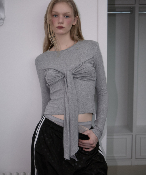 ROSEFRANTZ（ロゼフランツ）の「Tie Ribbon Long Sleeve [Gray]（Tシャツ/カットソー・レディース・アッシュグレー・OS）」の9枚目の写真