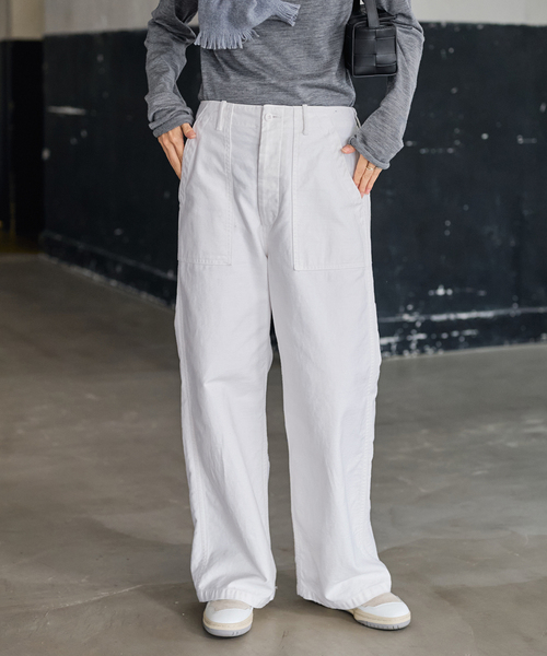 FRAMeWORK（フレームワーク）の「≪追加≫ミリタリースラブバックサテンベイカーパンツ3（カーゴパンツ・レディース・ホワイト/ベージュ・36/38/40）」の2枚目の写真